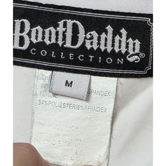 Boot Daddy Womems Medium White Zip Up Cowgirl Western Fleece Lined Logo Vest - Picture 12 of 15